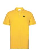 Basic Badge Polo - Gots/Vegan Tops Polos Short-sleeved Yellow Knowledg...