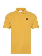 Basic Badge Polo - Gots/Vegan Tops Polos Short-sleeved Yellow Knowledg...