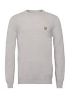 Crew Neck Lambswool Blend Jumper Tops Knitwear Round Necks Grey Lyle &...