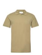 Piqué Polo Tops Polos Short-sleeved Khaki Green Les Deux