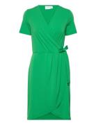 Vinayeli S/S Knee Wrap Dress/Su - Noos Polvipituinen Mekko Green Vila