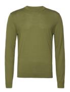 Slhtown Merino Coolmax Knit Crew Noos Tops Knitwear Round Necks Green ...