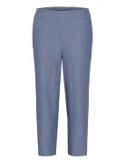 Kasakura Hw Cropped Pants Bottoms Trousers Straight Leg Blue Kaffe