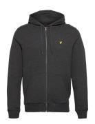 Zip Through Hoodie Tops Sweat-shirts & Hoodies Hoodies Grey Lyle & Sco...