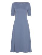 Refined Stretch 1X1-Dress Polvipituinen Mekko Blue Lauren Ralph Lauren