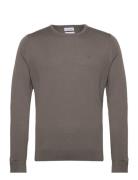 Merino Rws Crew Neck Sweater Tops Knitwear Round Necks Brown Calvin Kl...