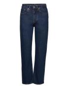 Slim High-Rise Jeans Bottoms Jeans Straight-regular Blue Hope