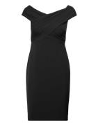 Crepe Off-The-Shoulder Cocktail Dress Lyhyt Mekko Black Lauren Ralph L...