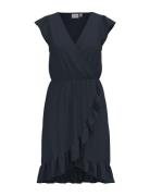 Vimo Y S/S Wrap Flounce Dress /1/Ka Lyhyt Mekko Navy Vila