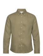 Kristian Linen B.d. Shirt Tops Shirts Casual Green Les Deux