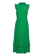 Midi Length Ruffle Dress Polvipituinen Mekko Green IVY OAK