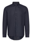 Reg Fit Bd Signature Linen Designers Shirts Casual Navy Oscar Jacobson