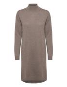 Merino Wool Dress Polvipituinen Mekko Beige Rosemunde