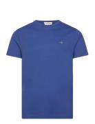 Slim Shield Ss T-Shirt Tops T-shirts Short-sleeved Blue GANT