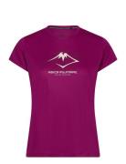 Fujitrail Logo Ss Top Sport T-shirts & Tops Short-sleeved Burgundy Asi...