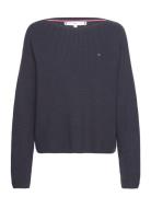 Co Cardi Stitch Open-Nk Swt Tops Knitwear Jumpers Blue Tommy Hilfiger