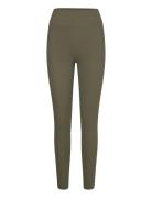 Studio Highwaist Rib Tights Sport Running-training Tights Khaki Green ...