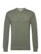 Cotton Pique C-Neck Tops Knitwear Round Necks Green GANT