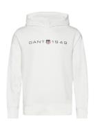 Printed Graphic Hoodie Tops Sweat-shirts & Hoodies Hoodies White GANT