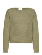 Vibellisina Boatneck L/S Knit Top - Noos Tops Knitwear Jumpers Khaki G...