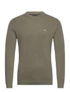 Ck Embro Badge Sweater Tops Knitwear Round Necks Khaki Green Calvin Kl...