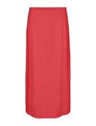 Vmmymilo Hw 7/8 Skirt Wvn Ga Polvipituinen Hame Red Vero Moda