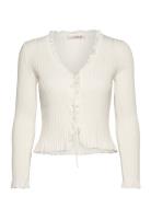 Fabian Tie Cardigan Tops Knitwear Cardigans White A-View