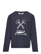 Crawford Ls Tee Tops T-shirts Long-sleeved T-shirts Navy Ebbe Kids