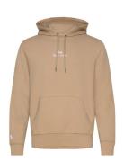 Logo Double-Knit Hoodie Tops Sweat-shirts & Hoodies Hoodies Beige Polo...