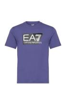 T-Shirt Tops T-shirts Short-sleeved Blue EA7