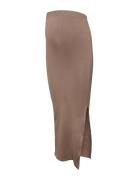 Mlalanis Seamless Al Rib Skirt Hw Noos Pitkä Hame Beige Mamalicious