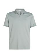 Liquid Touch Welt Zip Polo Tops Polos Short-sleeved Grey Calvin Klein