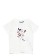 Baby T-Shirt W. Chestprint S/S Tops T-shirts Short-sleeved White Color...