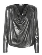 Maddixgz Sl Blouse Tops T-shirts & Tops Long-sleeved Silver Gestuz