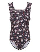 Swimsuit W. Frills, Aop Uimapuku Uima-asut Multi/patterned Color Kids