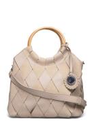 Bag, Wooden Handle Bags Crossbody Bags Beige Ulrika