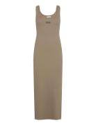 Drewgz Sl Logo Dress Maksimekko Juhlamekko Beige Gestuz