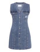 Sleeveless Denim Dress Lyhyt Mekko Blue Calvin Klein Jeans