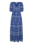 Gamboll Maxi Dress Ss Maksimekko Juhlamekko Blue Lollys Laundry