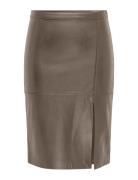 Onlnewoline Faux Leather Skirt Cc Otw Polvipituinen Hame Brown ONLY