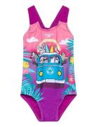 Girls Digital Printed Swimsuit Uimapuku Uima-asut Pink Speedo