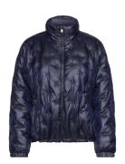 Logo Quilted Funnelneck Down Coat Vuorillinen Takki Topattu Takki Navy...