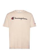 Ss Tee Sport T-shirts Short-sleeved Beige Champion