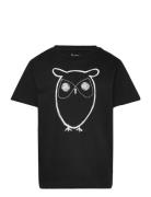 Big Owl T-Shirt - Gots/Vegan Tops T-shirts Short-sleeved Black Knowled...