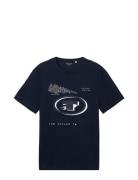 T-Shirt With Print Tops T-shirts Short-sleeved Navy Tom Tailor