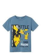 Nkmjemil Pokemon Ss Top Box Sky Tops T-shirts Short-sleeved Blue Name ...