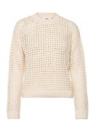 Objcharlie L/S Knit Pullover Noos Tops Knitwear Jumpers Cream Object