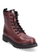 Women Boots Shoes Boots Ankle Boots Laced Boots Burgundy Tamaris