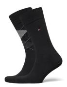 Th Men Sock Check 2P Underwear Socks Regular Socks Black Tommy Hilfige...