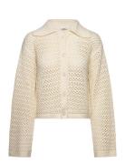 Laryanna Solid-M Tops Knitwear Cardigans Cream MbyM